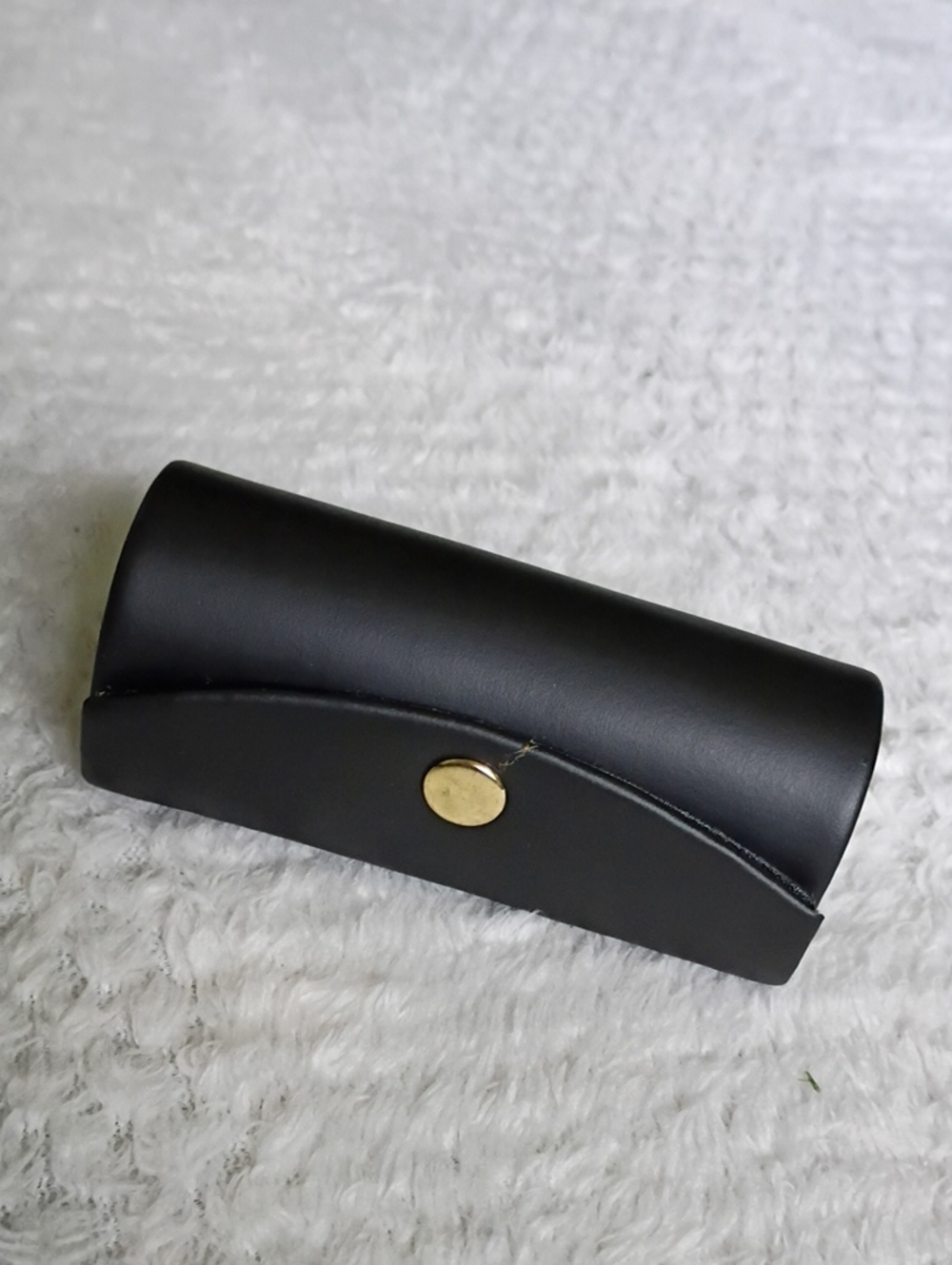 Classic Black Lipstick Case with Gold Snap